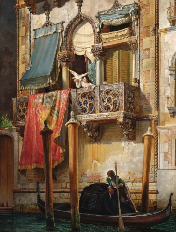 Friedrich Nerly | Venice, Palazzo Contarini, House of Desdemona on the Canal Grande, 1850 Venice, Palazzo Contarini, House of Desdemona on the Canal Grande, 1850 | Friedrich Nerly