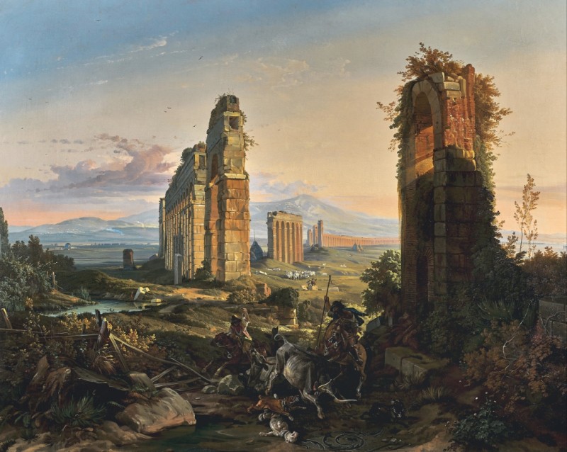 Campagna Landscape with Aqua Claudia, 1836 | Friedrich Nerly