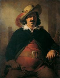 Der Landschaftsmaler Ignaz Raffalt als Falstaff | Friedrich von Amerling | Gemälde Reproduktion