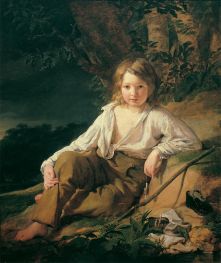 A Fisherman Boy, 1830 by Friedrich von Amerling | Painting Reproduction