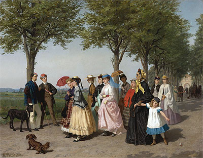 The Ladies' Promenade, n.d. by Fritz Paulsen | Painting Reproduction