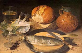 Fish Still Life with Stag-Beetle | Georg Flegel | Painting Reproduction