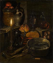 Pantry by Candlelight, 1633 by Georg Flegel | Painting Reproduction
