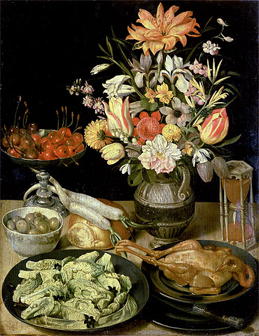 Still Life with Flowers and Snacks, c.1630/35 | Georg Flegel | Painting Reproduction