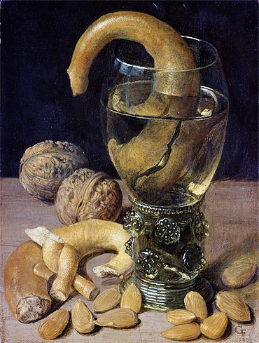 Still life with Pretzels, Nuts and Almonds, 1637 | Georg Flegel | Gemälde Reproduktion