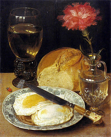 Snack with Fried Eggs, c.1630/38 | Georg Flegel | Painting Reproduction