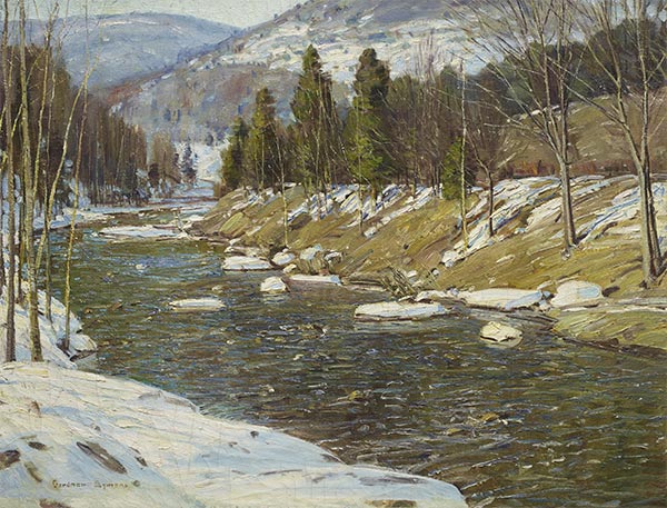Through Wooded Hills, c.1914 by George Gardner Symons | Painting Reproduction