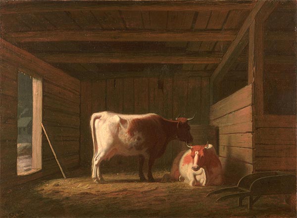 Tagesanbruch in einem Stall, c.1850/51 | George Caleb Bingham | Gemälde Reproduktion