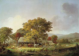 Autumn in New England, Cider Making, 1863 by George Henry Durrie | Painting Reproduction