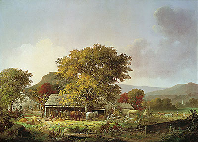 Autumn in New England, Cider Making, 1863 | George Henry Durrie | Painting Reproduction