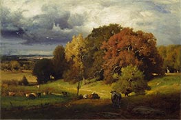 Autumn Oaks, c.1878 by George Inness | Painting Reproduction