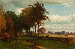 Landscape with Cattle, 1869 by George Inness | Painting Reproduction