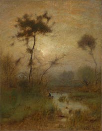 A Silver Morning, 1886 by George Inness | Painting Reproduction