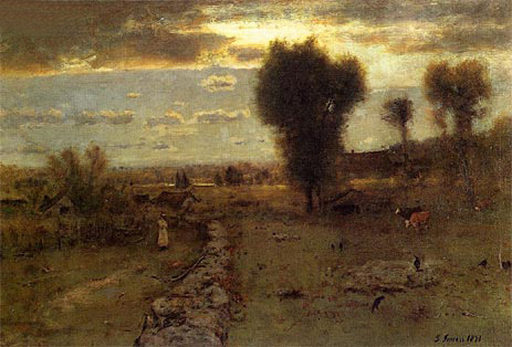 The Clouded Sun, 1891 by George Inness | Painting Reproduction