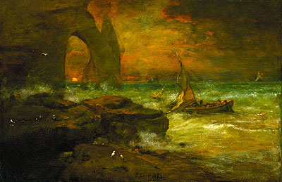 Sunset, Etretat, 1892 by George Inness | Painting Reproduction