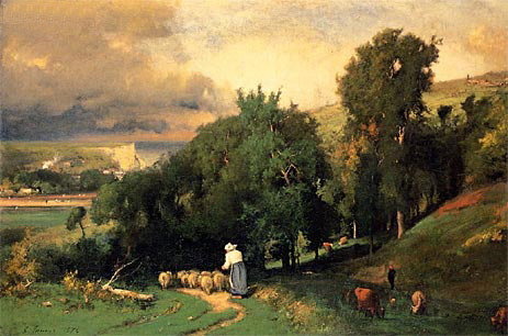 Hillside at Etretat, 1876 | George Inness