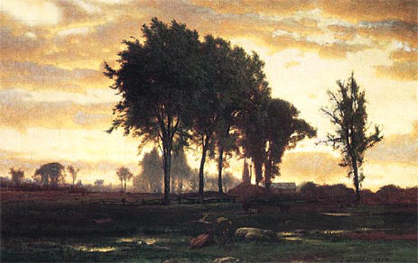 Landscape - Sunset, 1870 | George Inness | Painting Reproduction