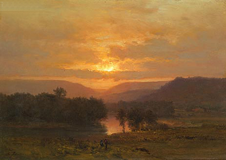 Sunset, c.1860/65 | George Inness | Gemälde Reproduktion