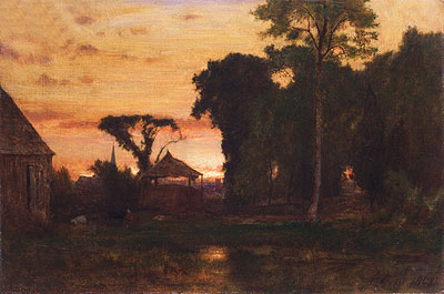 Evening at Medfield, Massachusetts, 1869 | George Inness | Gemälde Reproduktion