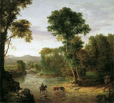 Crossing the Ford | George Inness | Painting Reproduction