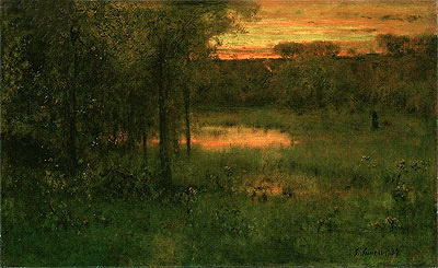 Landscape, Sunset, 1889 | George Inness | Painting Reproduction
