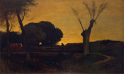 Evening at Medfield, Massachusetts, 1875 | George Inness | Painting Reproduction