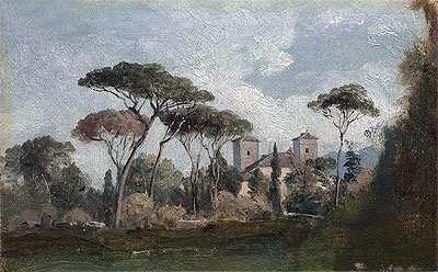 Villa Borghese, Rome, a.1857 | George Inness | Gemälde Reproduktion
