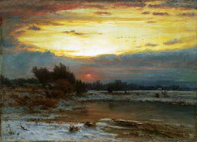 A Winter Sky, 1866 | George Inness | Gemälde Reproduktion