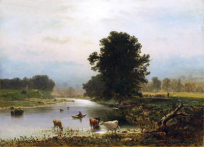 A View near Medfield, 1861 | George Inness | Gemälde Reproduktion