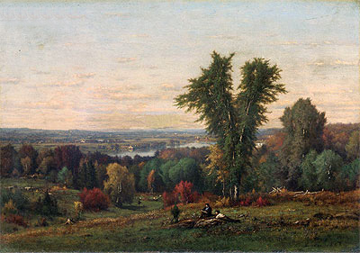 Landscape near Medfield, Massachusetts, 1868 by George Inness | Painting Reproduction