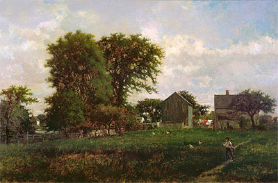 Massachusetts Landscape, 1865 by George Inness | Painting Reproduction