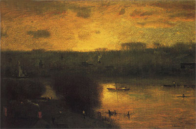 Sunset on the Passaic, 1891 | George Inness | Gemälde Reproduktion