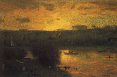Sunset on the Passaic, 1891 by George Inness | Painting Reproduction