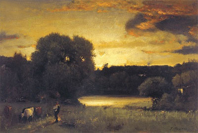 Slow Fading Day, 1880 | George Inness | Painting Reproduction