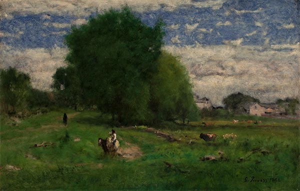 The Road to the Village, Milton, 1880 | George Inness | Painting Reproduction