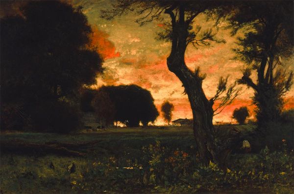 Unten bei den Weiden, c.1879 | George Inness | Gemälde Reproduktion