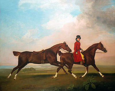 William Anderson with Two Saddled Horses, 1793 by George Stubbs | Painting Reproduction