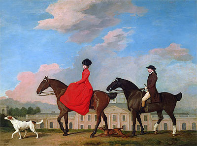 John and Sophia Musters Out Riding at Colwick Hall, 1777 | George Stubbs | Painting Reproduction