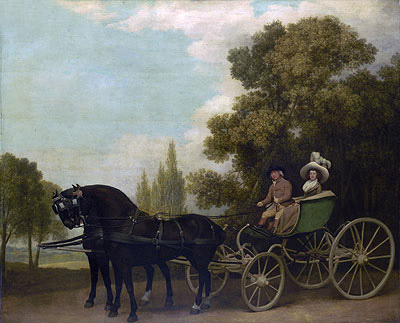A Gentleman driving a Lady in a Phaeton, 1787 by George Stubbs | Painting Reproduction
