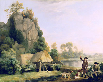 Two Gentlemen Going a Shooting, 1767 by George Stubbs | Painting Reproduction