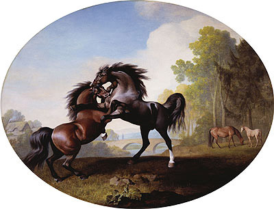 Stallions Fighting, 1781 by George Stubbs | Painting Reproduction