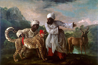 Cheetah and Stag with Two Indians, c.1765 | George Stubbs | Gemälde Reproduktion