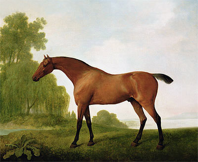 A Bay Thoroughbred in a Landscape | George Stubbs | Painting Reproduction