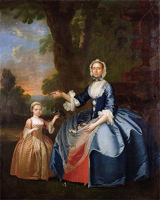 Portrait of Mrs Dawson of Retford and Her Daughter, c.1749 | George Stubbs | Gemälde Reproduktion
