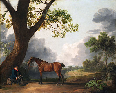 The Third Duke of Dorset's Hunter with a Groom and a Dog, 1768 | George Stubbs | Painting Reproduction