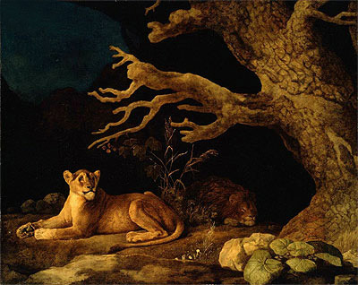 Lion and Lioness, 1771 | George Stubbs | Painting Reproduction