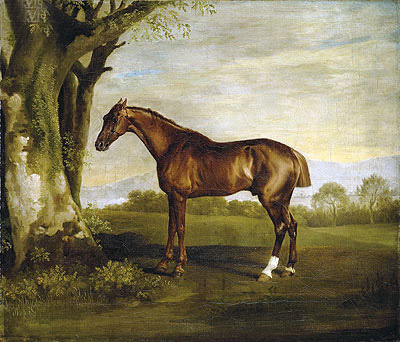 Antinoüs, a Chestnut Racehorse in a Landscape, n.d. | George Stubbs | Painting Reproduction