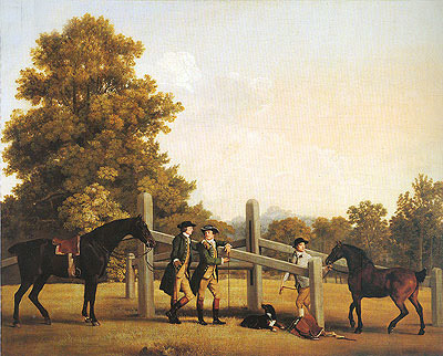Duke of Portland and Lord Edward Bentinck with a Groom and Horses, c.1866/67 | George Stubbs