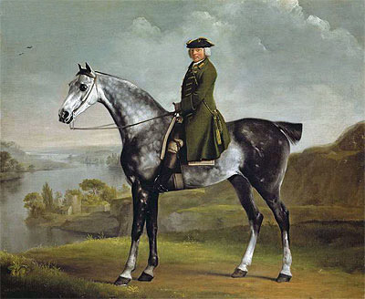 Joseph Smyth Esquire, Lieutenant of Whittlebury Forest, Northamptonshire, on a Dapple Grey Horse, c.1762/64 | George Stubbs | Painting Reproduction
