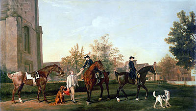 Lord Torrington's Hunt Servants Setting Out from Southill, Bedfordshire, 1767 | George Stubbs | Painting Reproduction